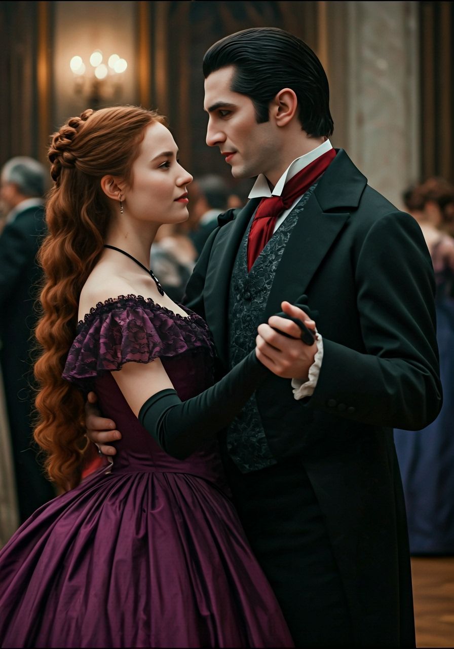 Count Dracula Dances with Lady Emily in Ballroom