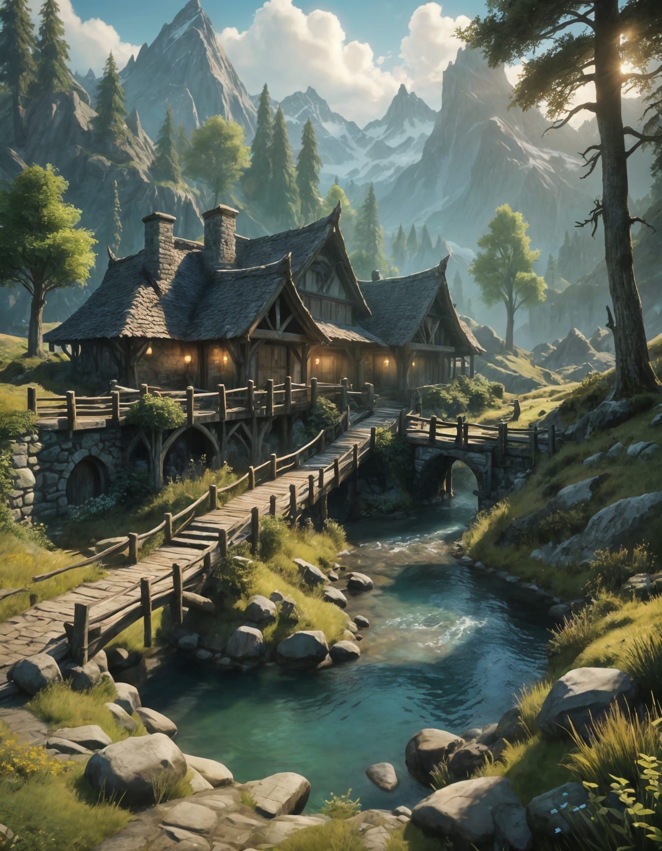 Idyllic Fantasy Landscape Inspired by RPG Games