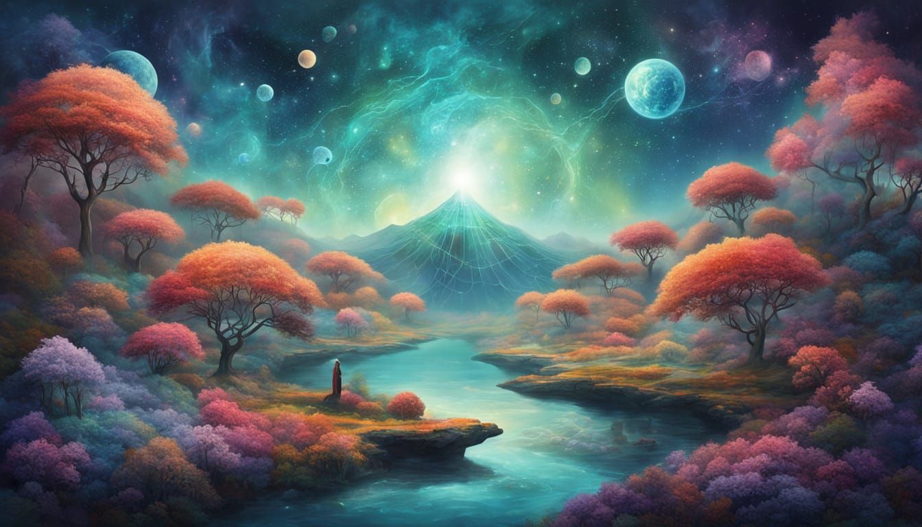 Ethereal Beings Decode Cosmic Emotions in Dreamlike Landscap...