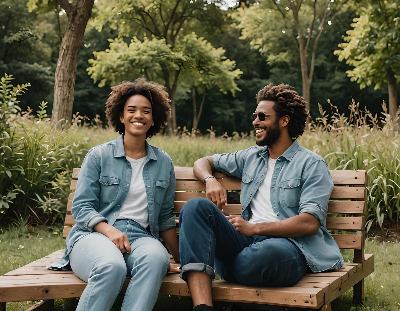 Relaxing Moment: Two Figures Enjoying Leisure