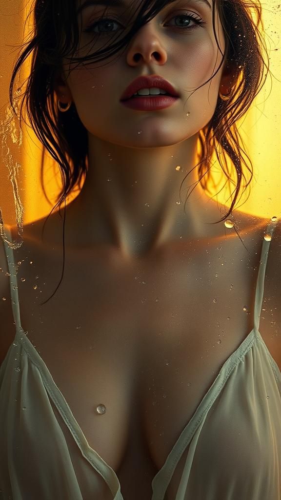 Woman in Fog: A Glistening Close-Up