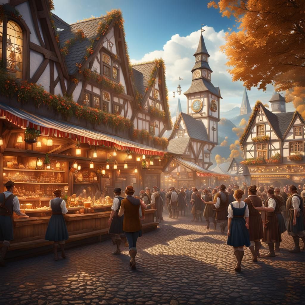Oktoberfest Festival: Detailed Fantasy Concept Art