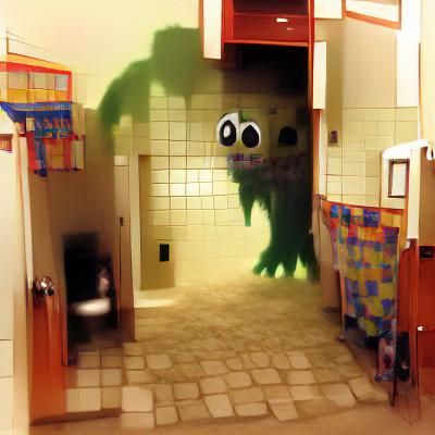 Nightmarish Monster Emerges from Bathroom