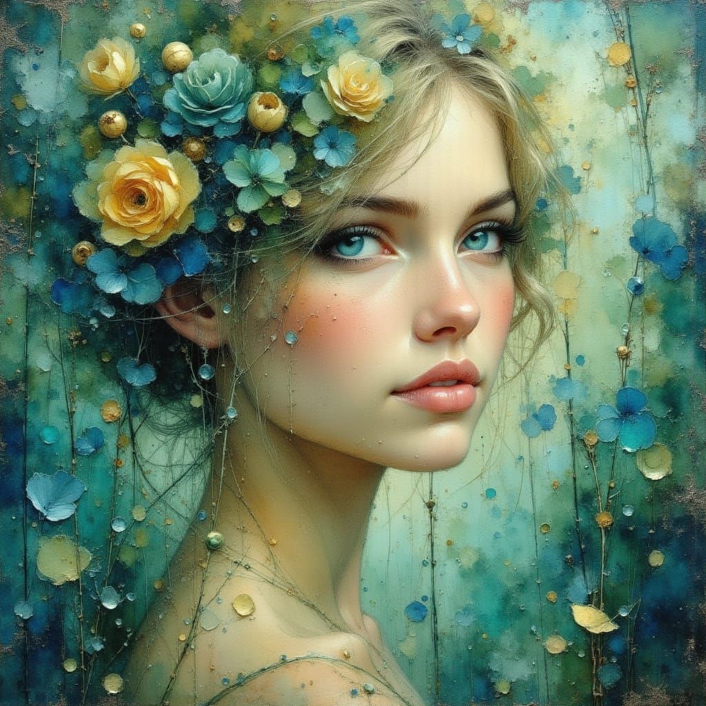 Ethereal Water Dreamscape in Painterly Impasto Style