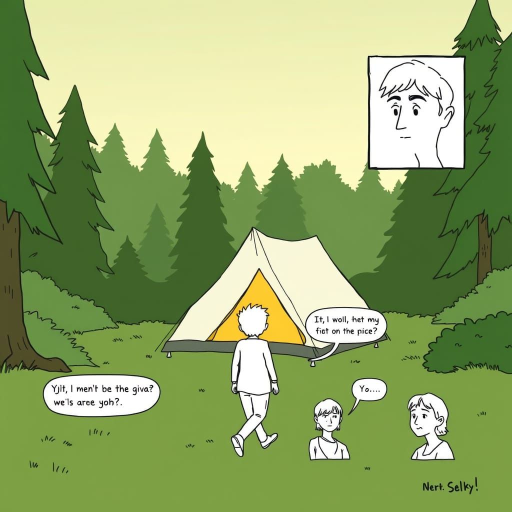 Serene Wilderness Scene in Indie Comic Style