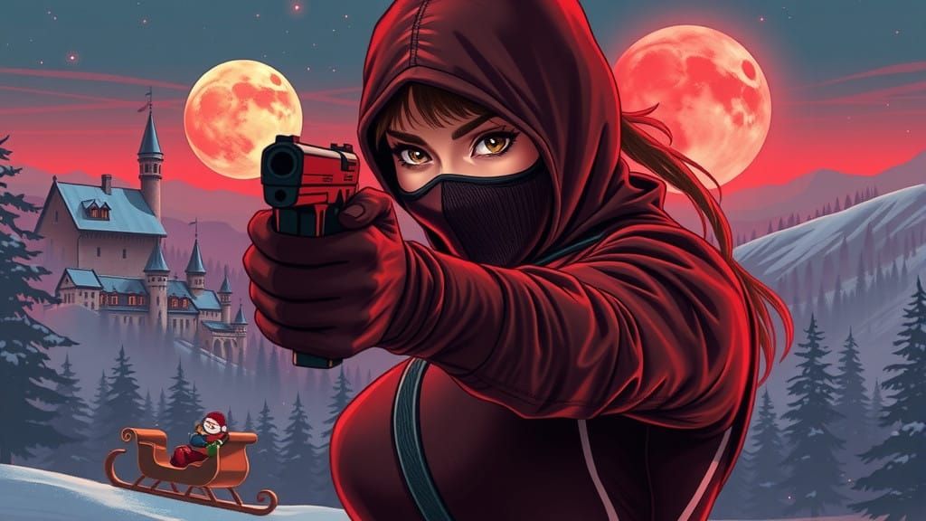 Swedish-Vietnamese Ninja Woman in Brown Spandex Suit