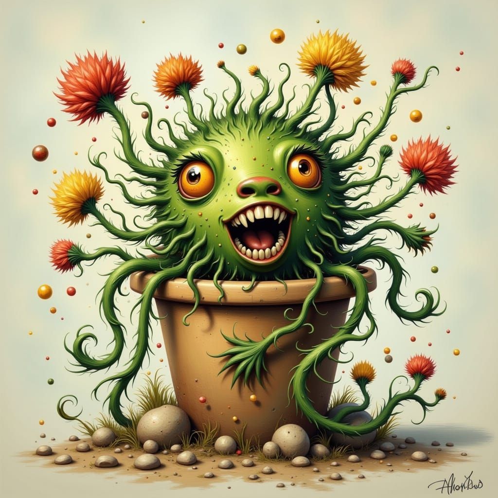 Vibrant Whimsical Plant Erupts in Bohemian Splendor