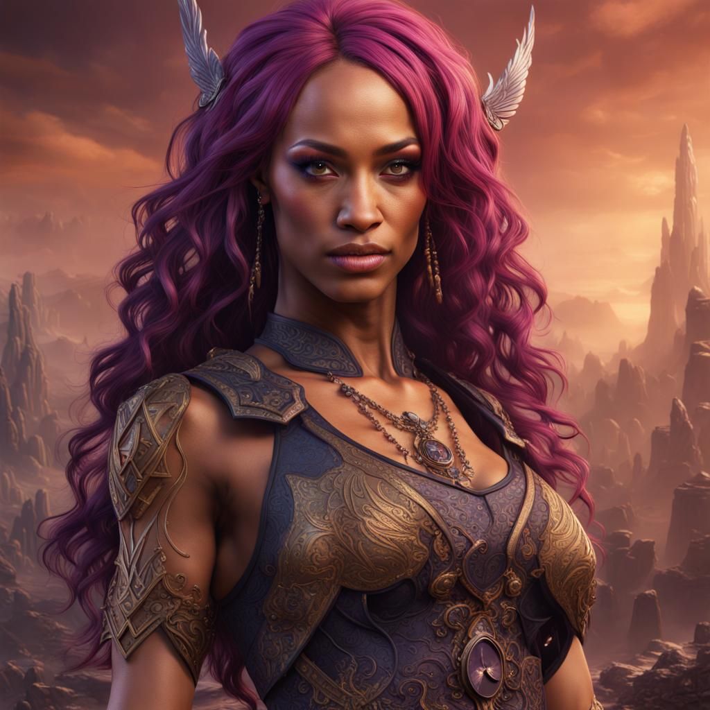 Detailed Matte Painting of Sasha Banks in Unreal Engine