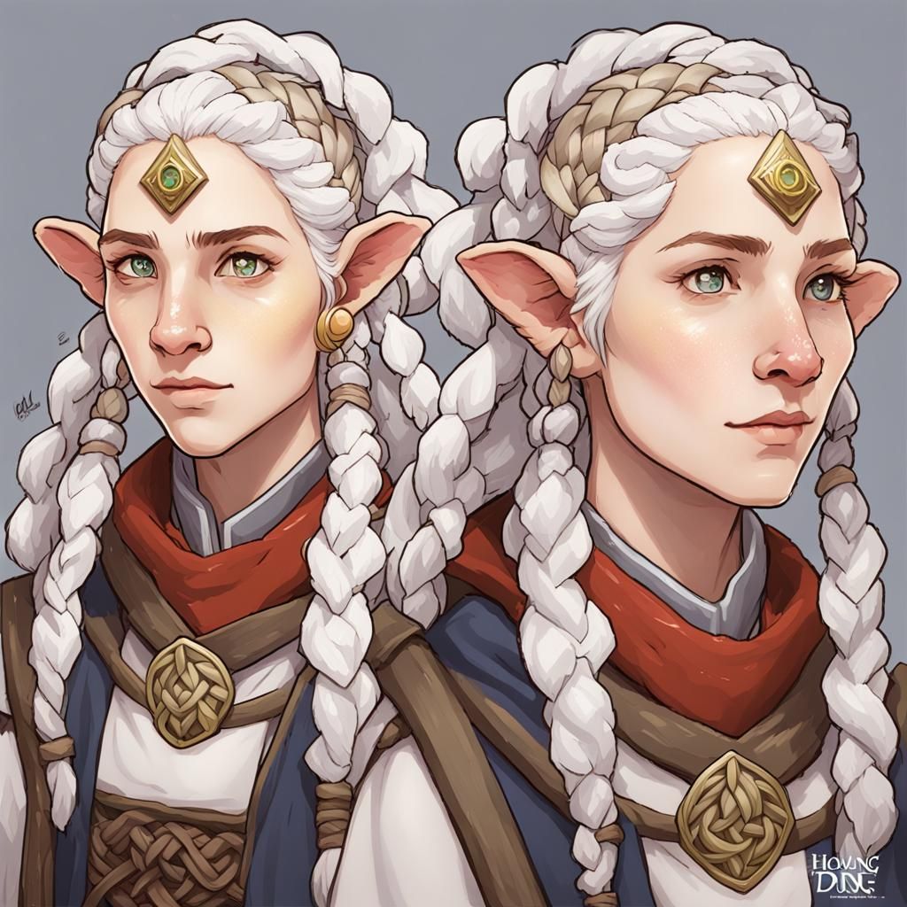 Firbolg Cleric with Bovine Features in Anime Style