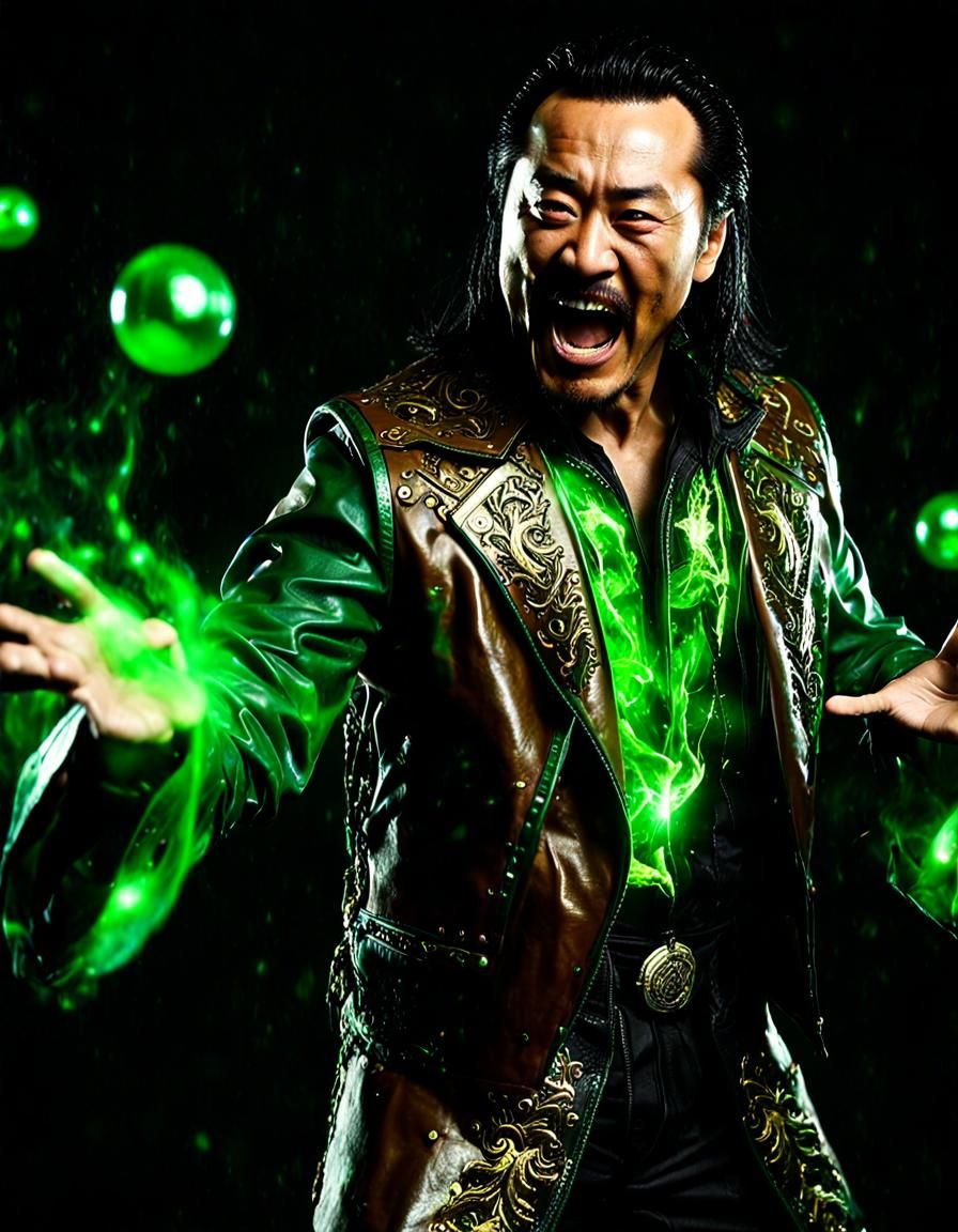 Fierce Sorcerer Absorbing Souls: Cinematic Digital Portrait