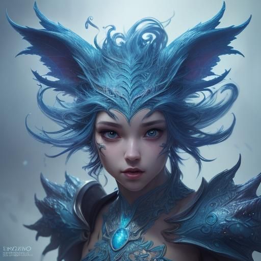 Detailed Fantasy Creature in Splash Art Style