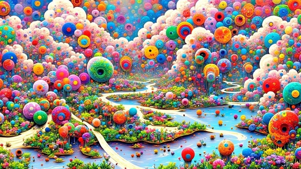 Kaleidoscopic Garden in Surrealist Style