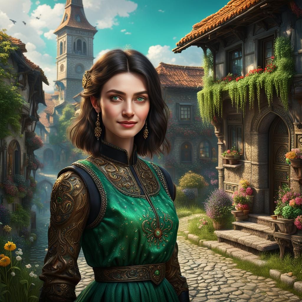 Fashionable Art Teacher: Detailed Matte Painting