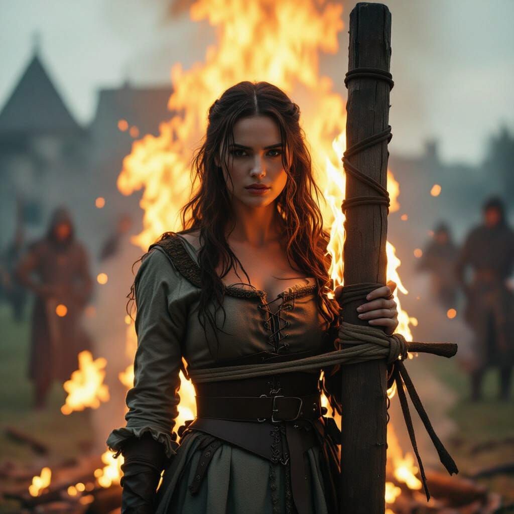 Medieval Woman Burned at Stake in Fiery Scene