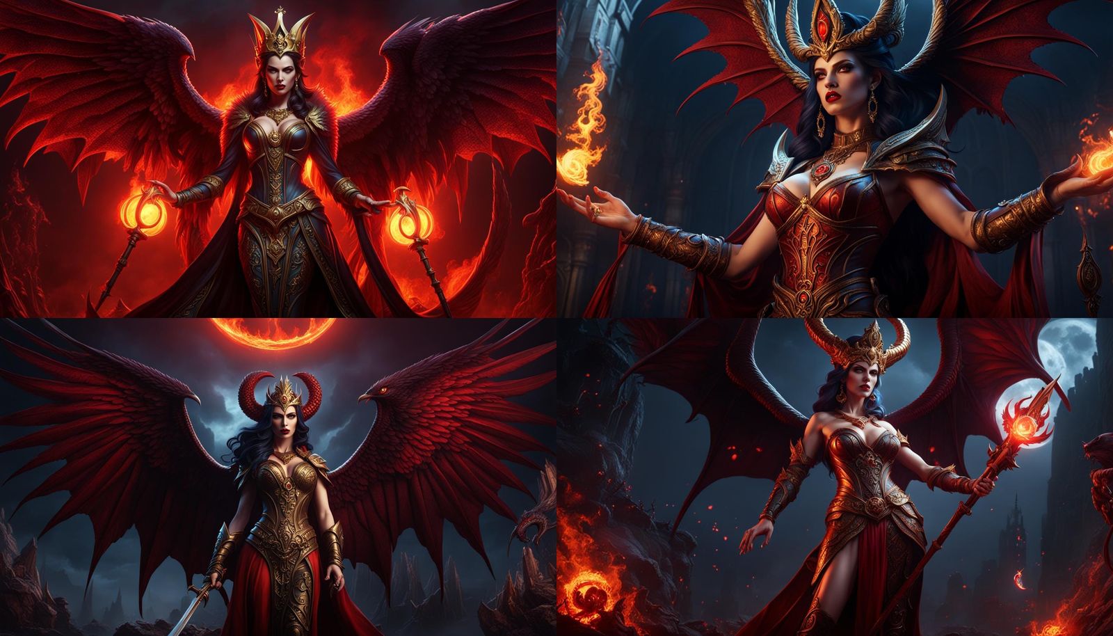 Lilith: Vampire Queen in Detailed Matte Painting