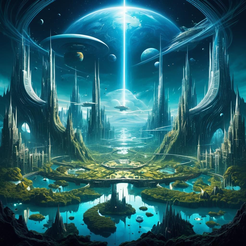 Futuristic Mythical Realms: AI Generated World