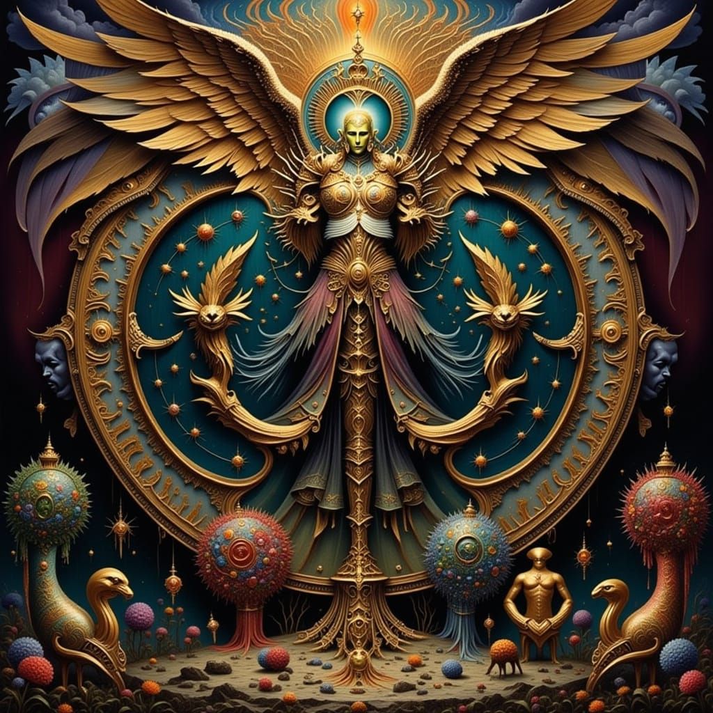 Abstract Purple and Dark Moon Landscape in Flux