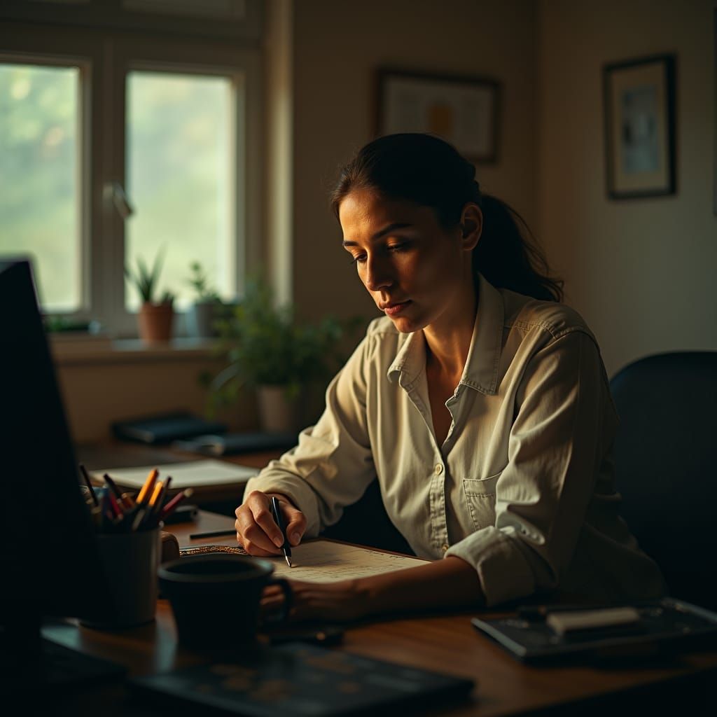 Dramatic Film Still of Teaching with Cinematic Lighting