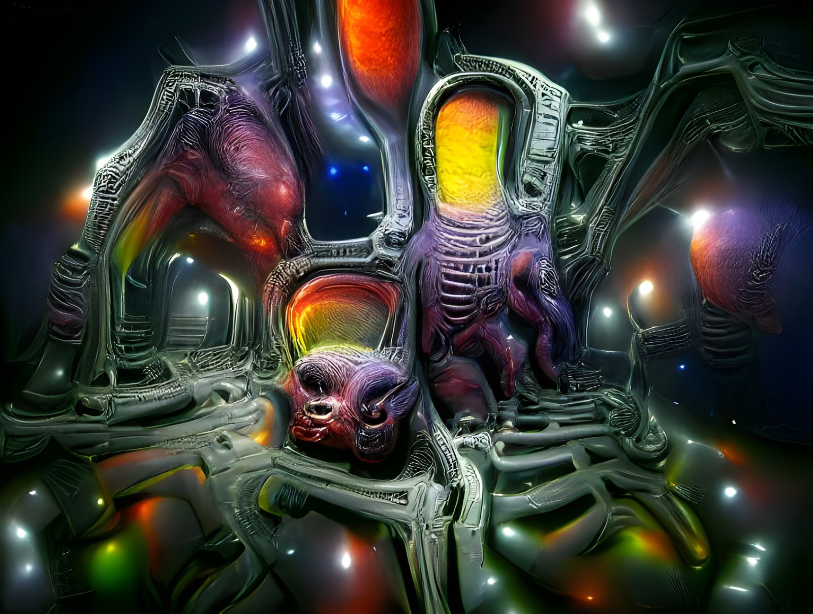 Alien in Fauvist Style with Volumetric Lighting