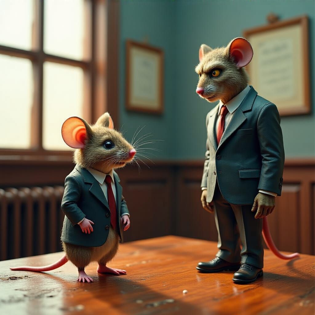 Mouse Meets Principal: 3D Oil Painting with Dripping Brushst...