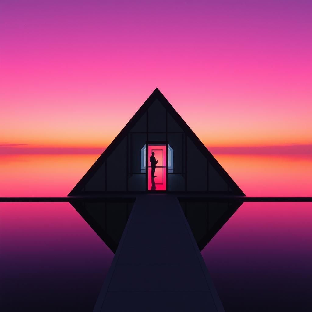 Surreal 80s Travel Documentary Still, Pop Art Style