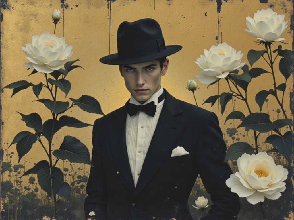 Art Deco Nightclub Singer in Impasto Style