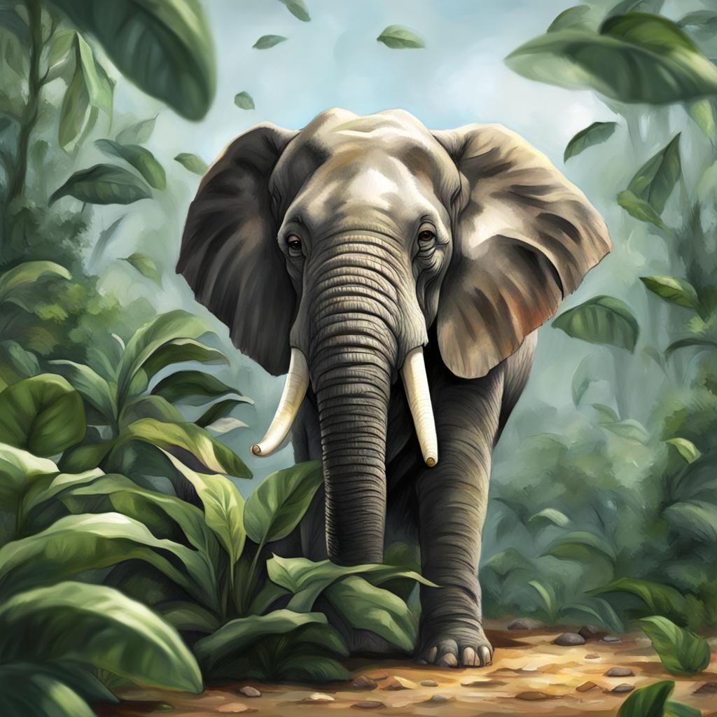 Realistic Plant Elephant Hybrid Creature
