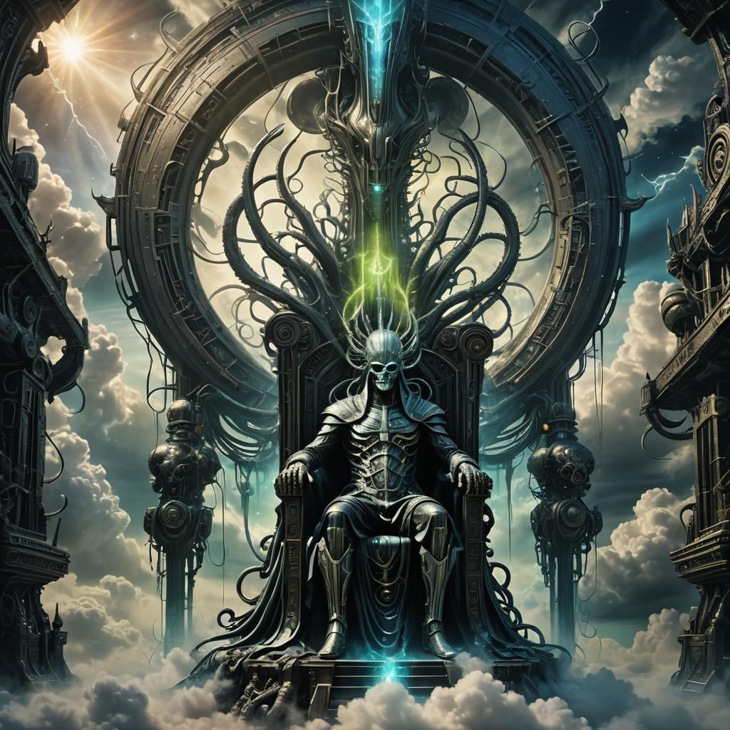 Surreal Being Enthroned in Cosmic Energy