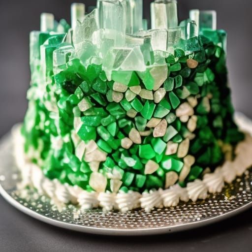 Green Quartz Crystal Cake in Professional Photo
