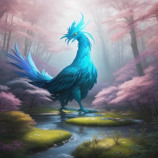 Alice in Wonderland and Phoenix in Anime Style