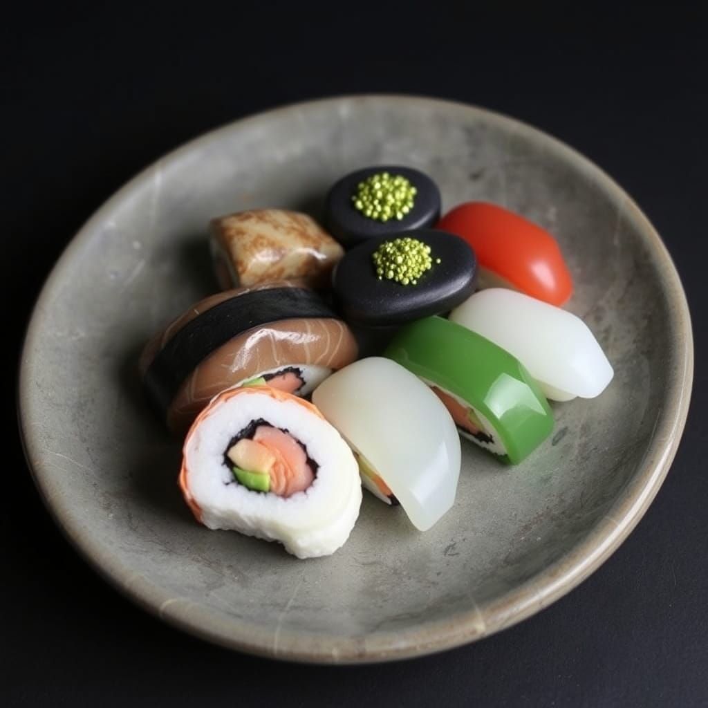 Stone Sushi: A Minimalist Still Life Composition
