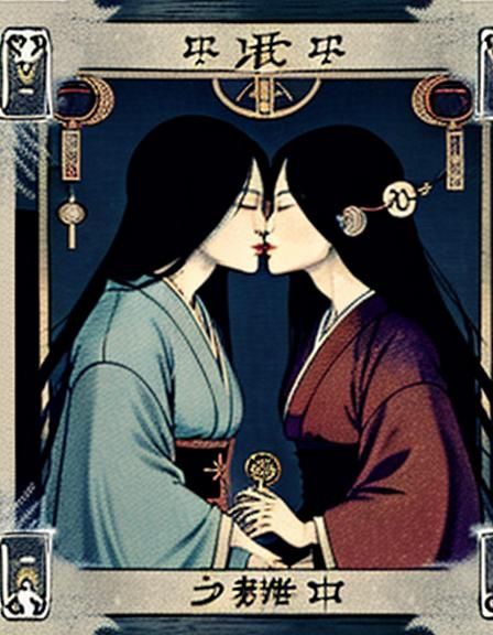 Japanese Tarot Card: The Lovers