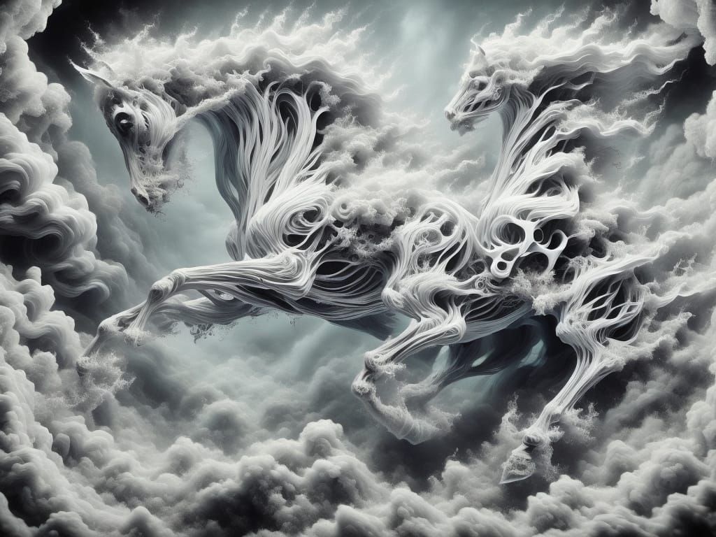 Ethereal Nightmare Scene in Surreal Dreamlike Style