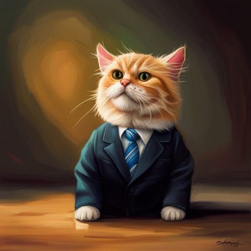 Hyperrealistic Cat Portrait in Splash Art Style
