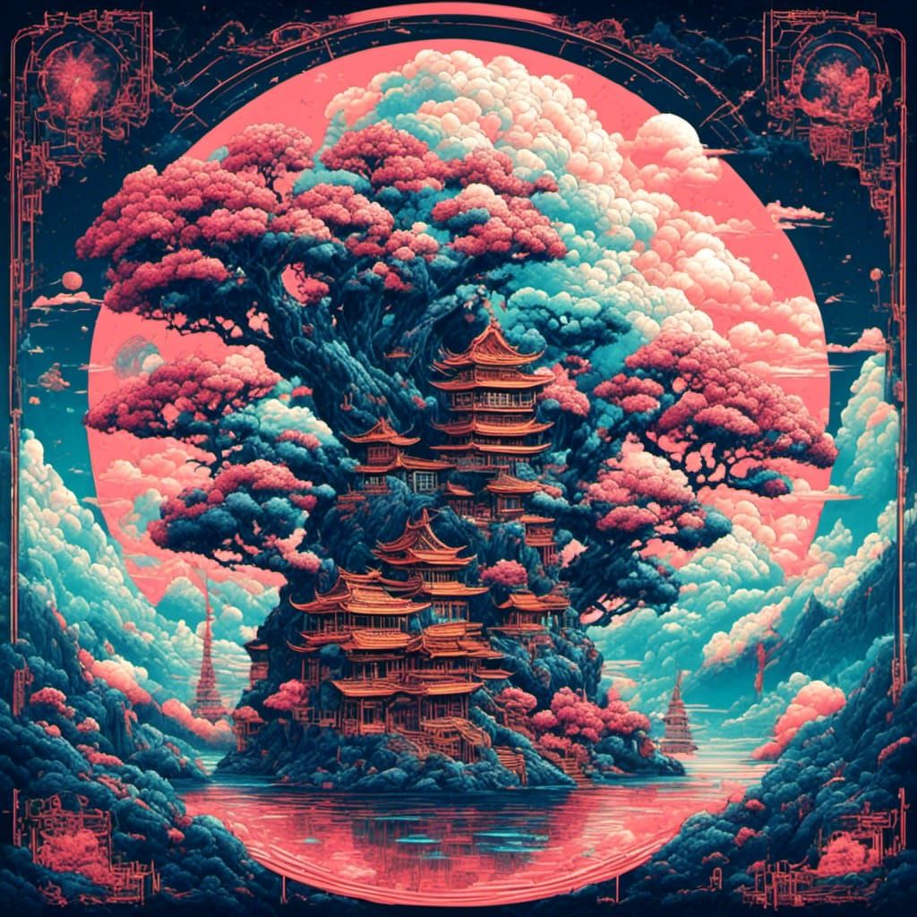 Bagua Lo: A Fusion of Ukiyo-e and Cyberpunk