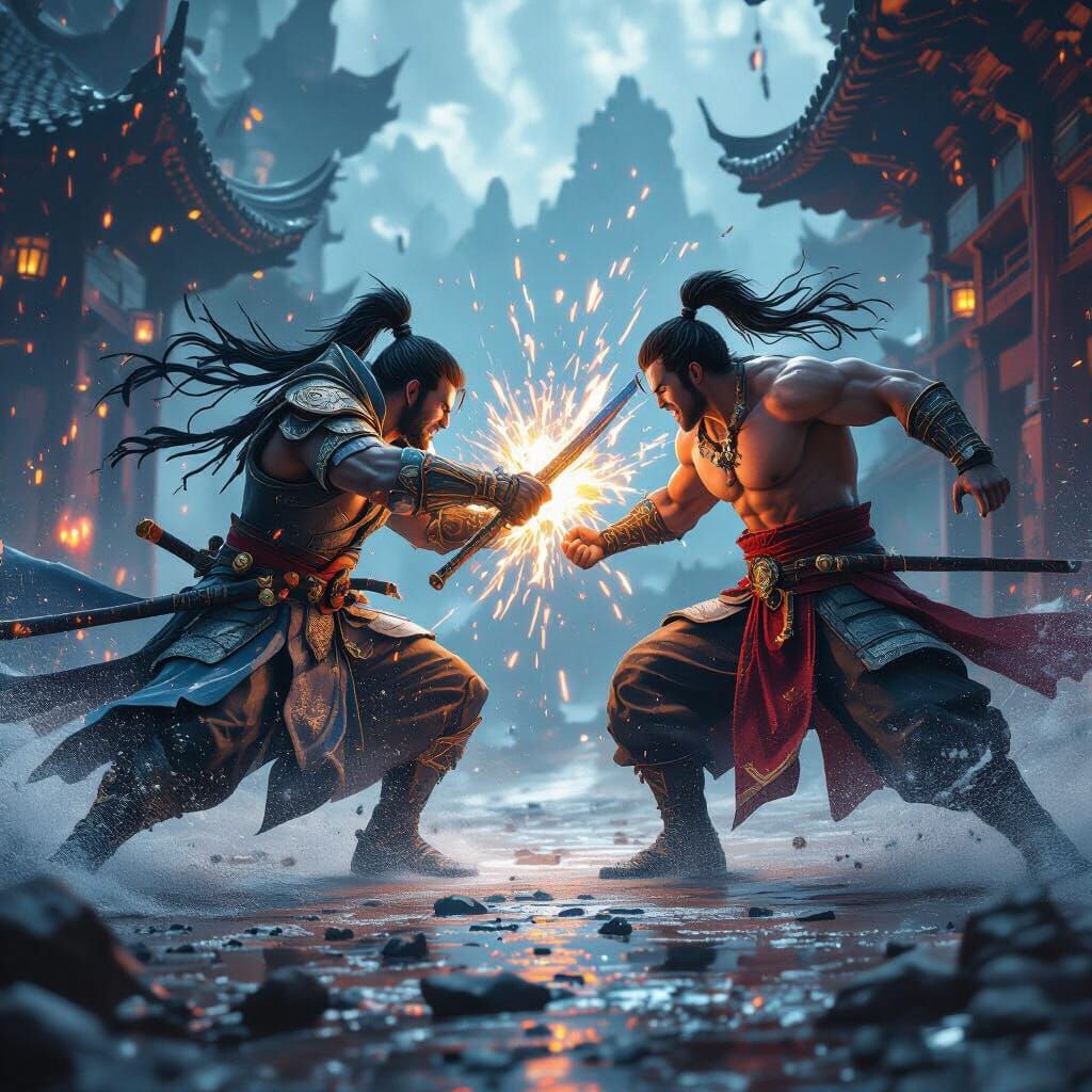 Duke and Toraroki in Epic Fantasy Battle