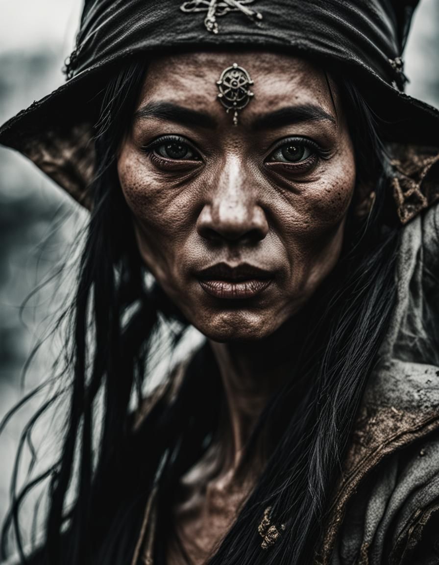 Asian Dark Elf Pirate Portrait