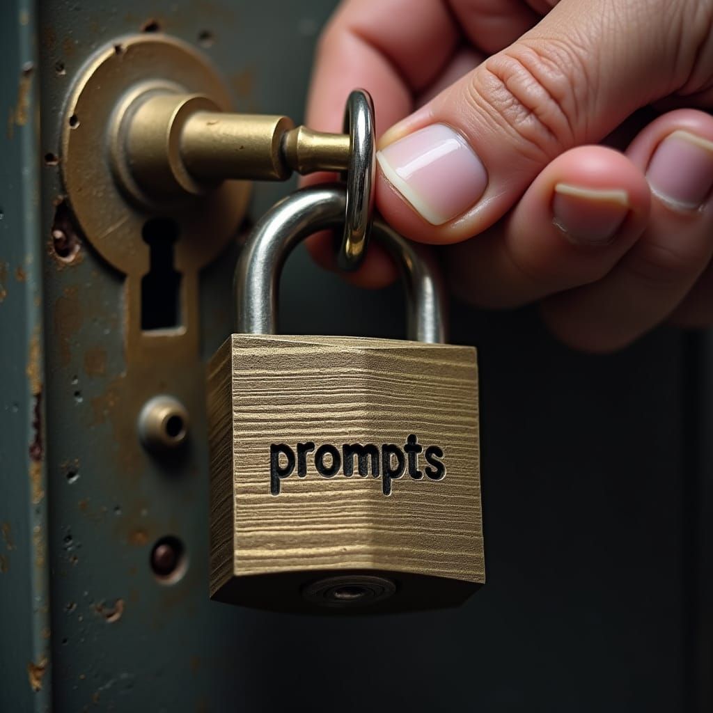 Hyperdetailed Macro Image of Key Unlocking Prompts