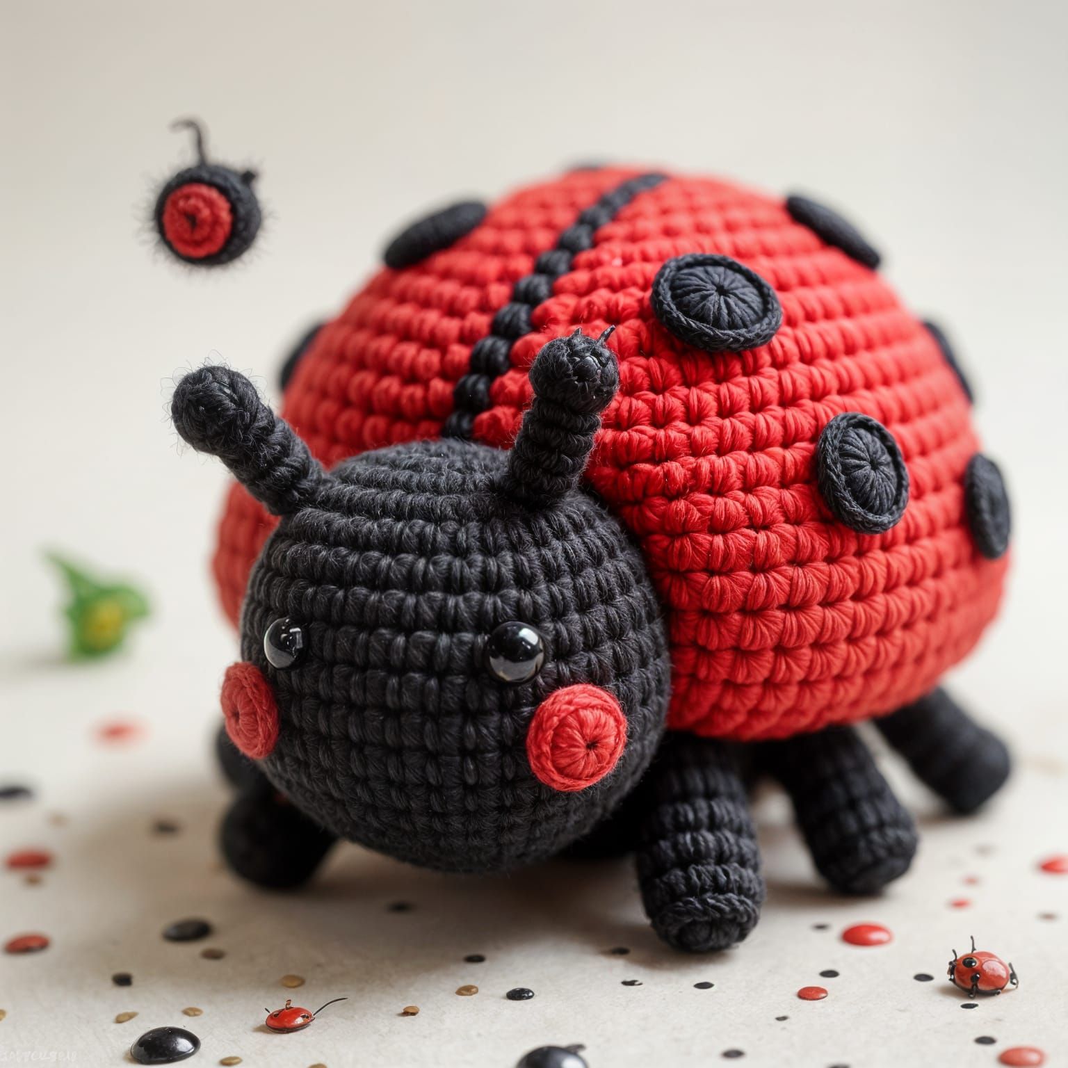 Ultra Cute Crochet Ladybug: An AI Render