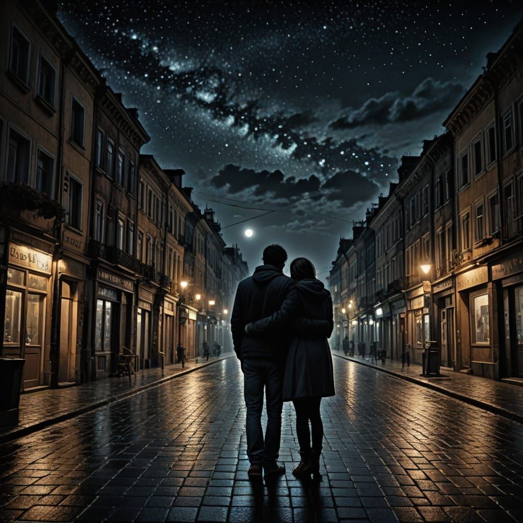 Surreal Cityscape at Dusk in Hyperrealistic HDR Style