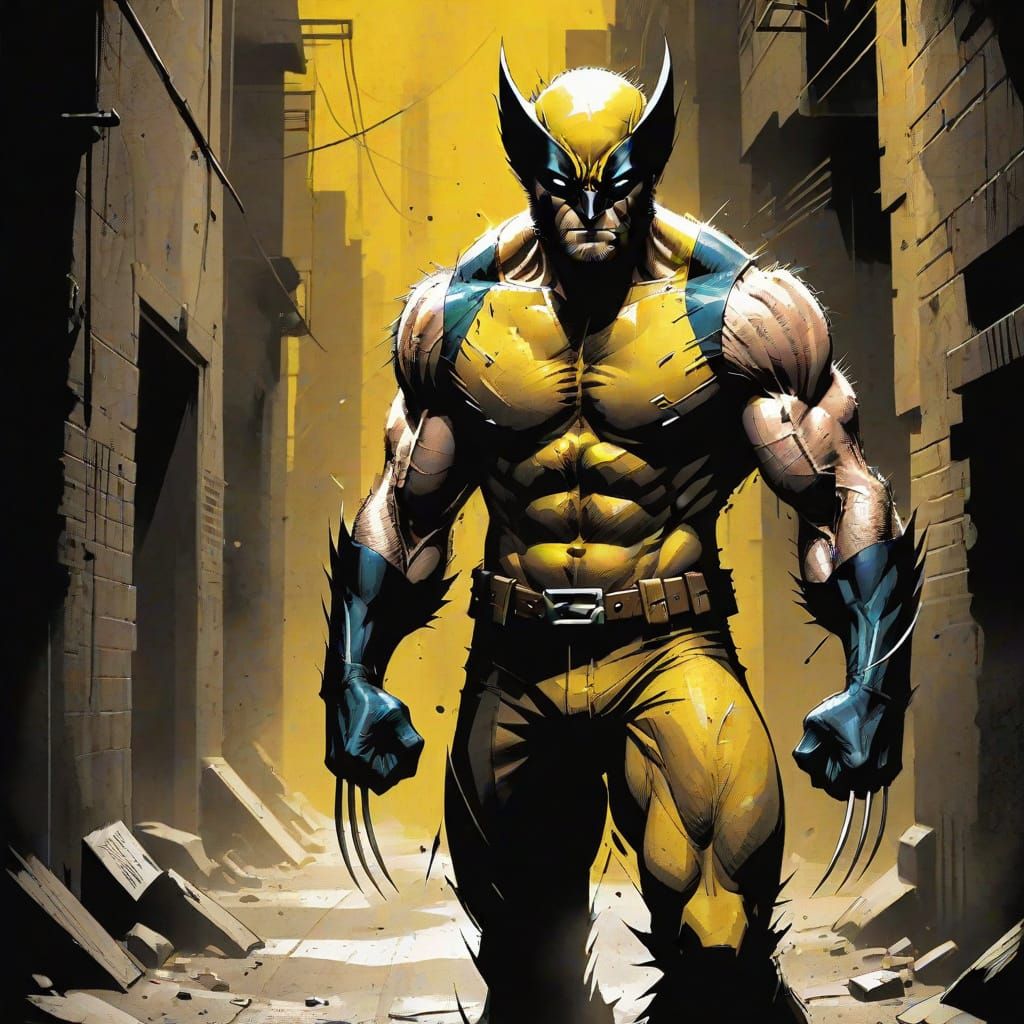 Wolverine Concept Art in Gritty Alleyway