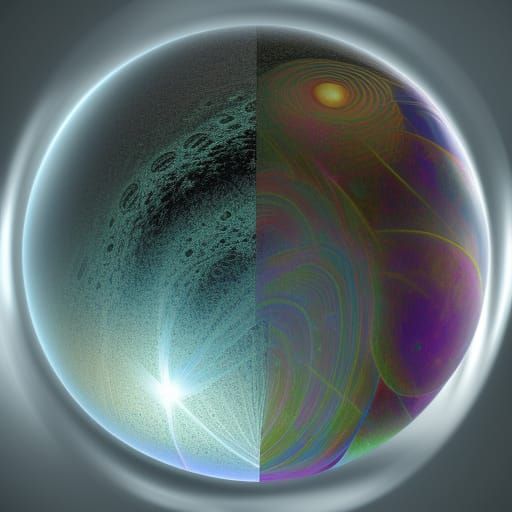 Crystal Ball Universe Genesis in Psychedelic Futurism