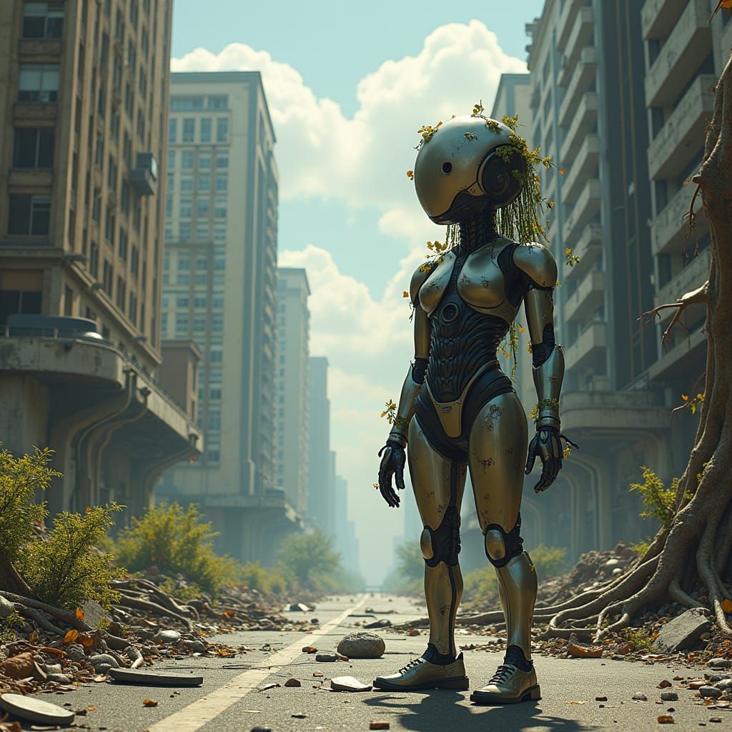 Android in Ruins: Fantasy Matte Painting