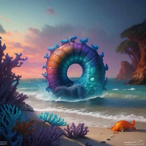 Octopus and Seahorse Concert in Opalescent Reef