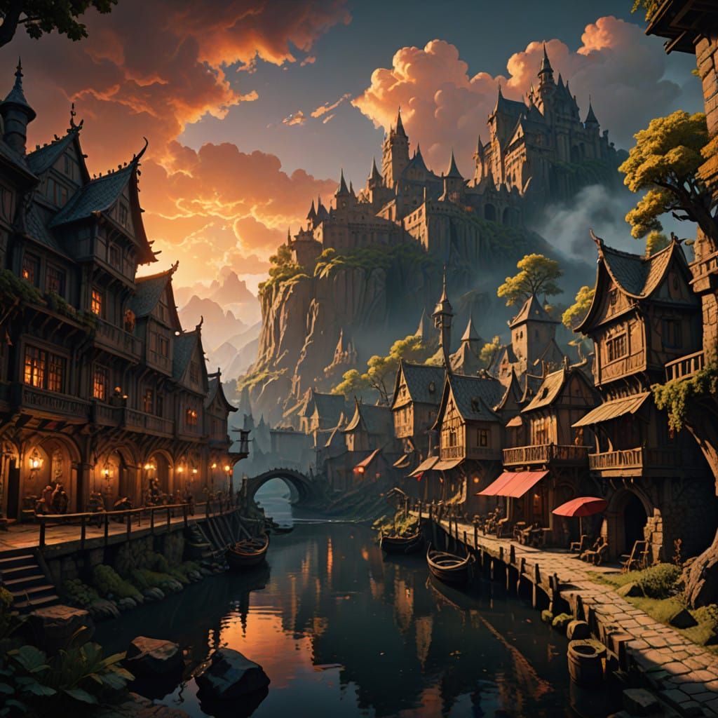 Dramatic Sunset Mastery in Graphic Novel Style