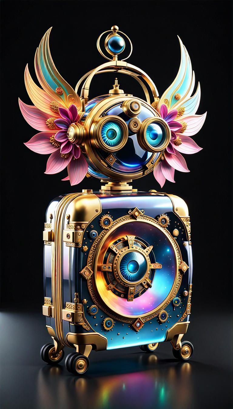 The futuristic robotic suitcase with wheels