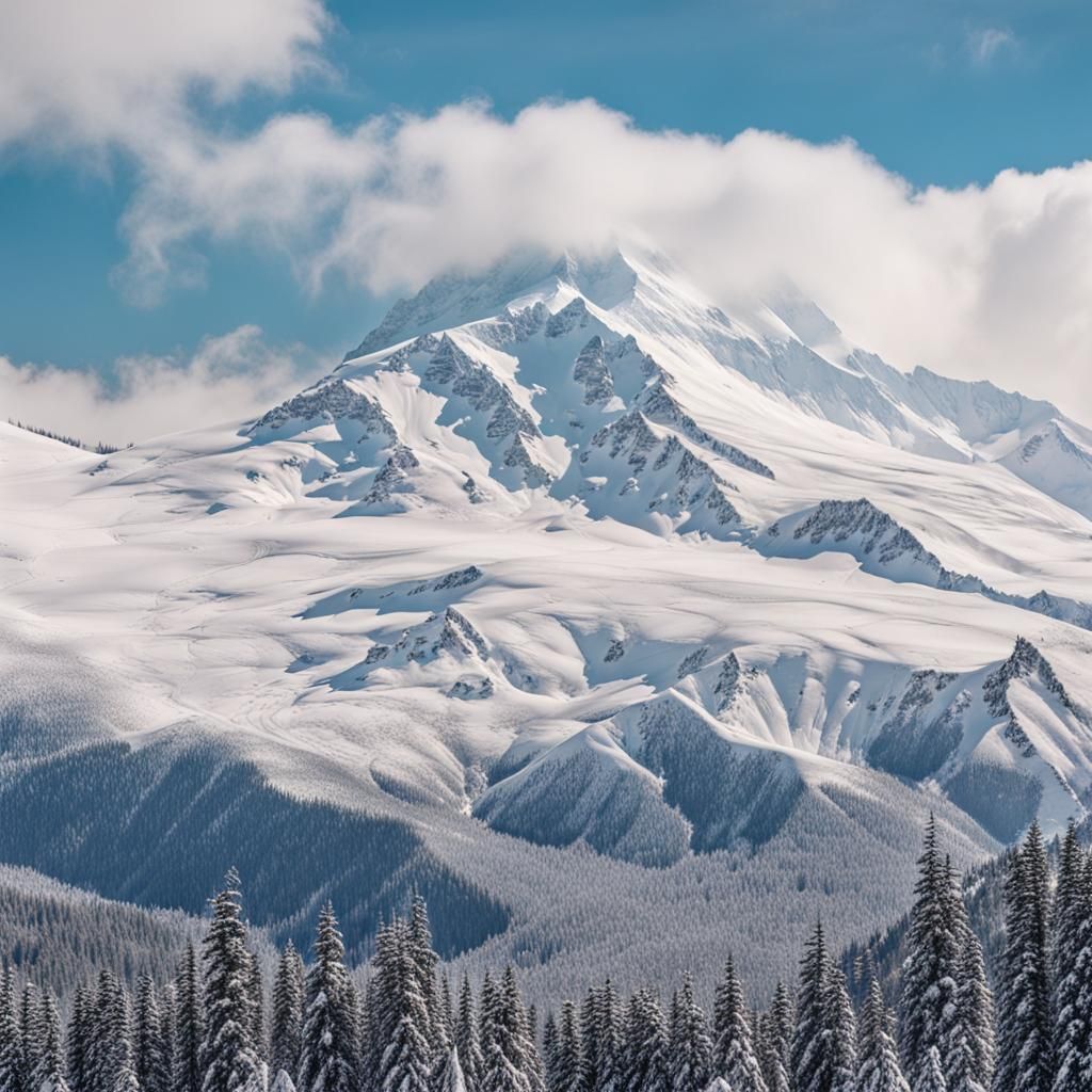 Snowy Mountain Landscape: A Winter Vista