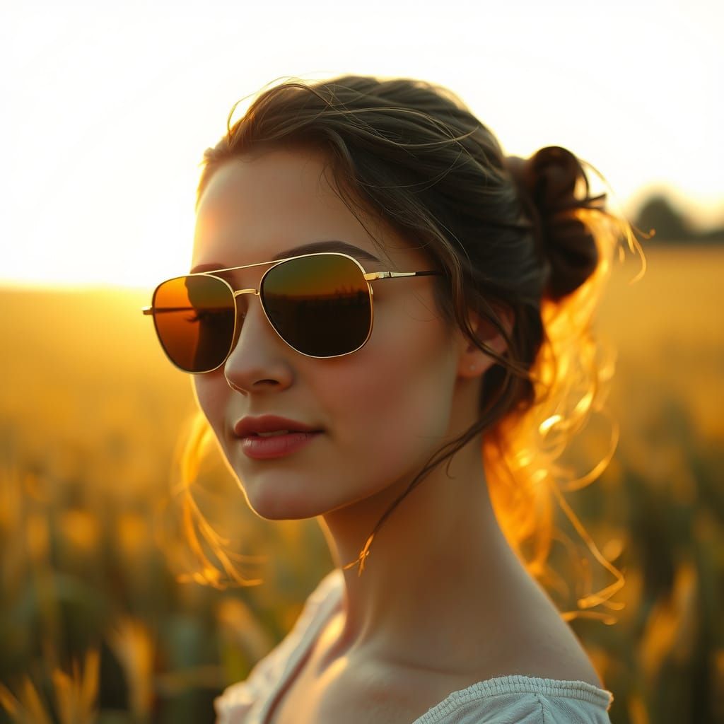 Golden Hour Portrait in Vintage Film Style