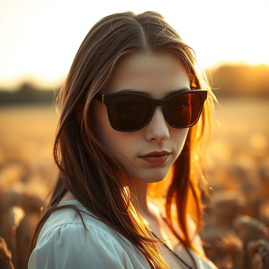 Young Woman in Wheat Field: Dreamy Cinematic Portrait