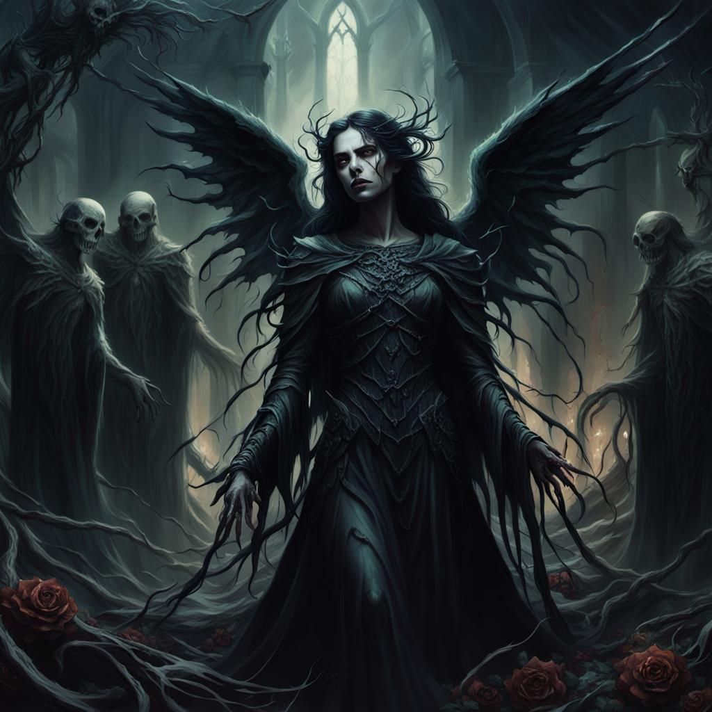 Angel of Death in Dark Spectral Realm